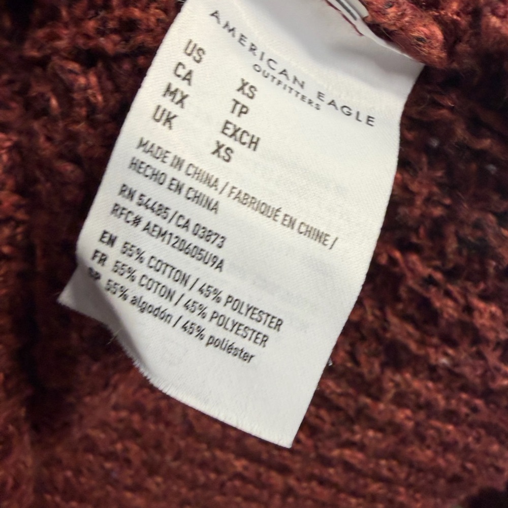 American Eagle Outfitters Rust Burnt Orange Cardigan Sweater - Picture 5 of 7